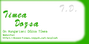 timea dozsa business card